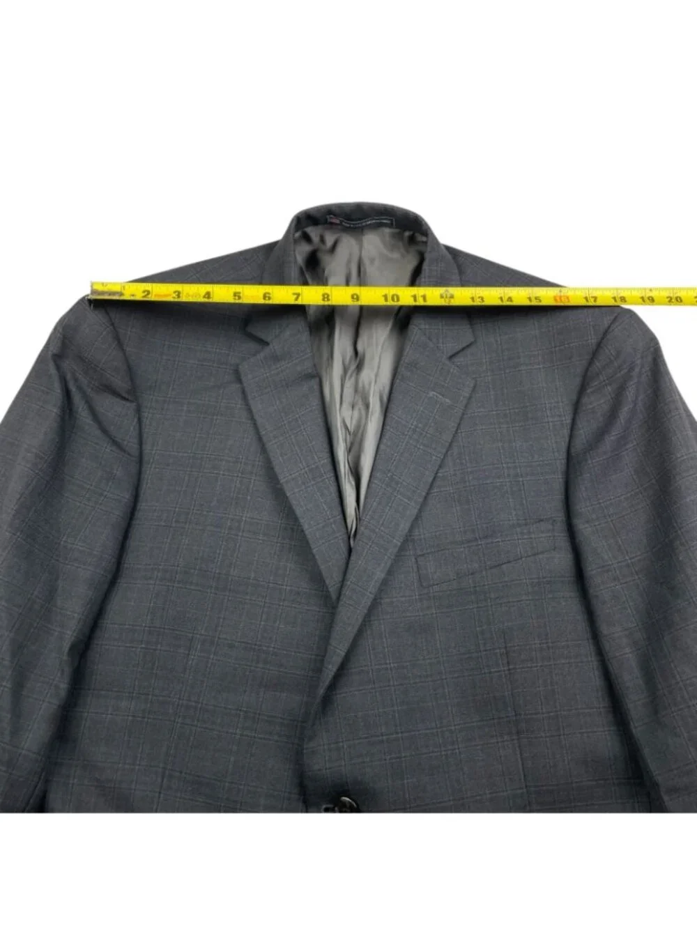Hart Schaffner Marx Men's 100% Wool 2-Button Blazer Navy Blue Plaid • USA • 46R